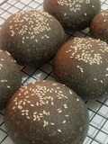 (Sourdough Discard) Charcoal Burger Bun