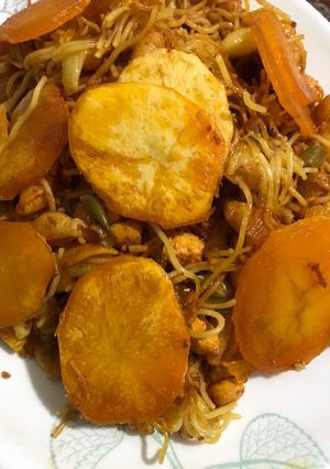 عکسی از دستور ماكاروني با مرغ و لوبيا مامان آرش پز