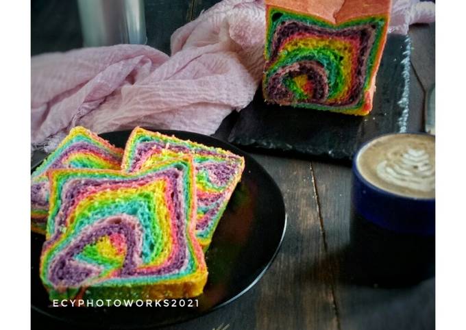 Resep Rainbow Bread (Roti Tawar Tutup Warna Warni) Anti Gagal