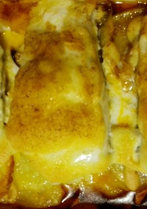 Una foto de Bacalao al horno con alioli