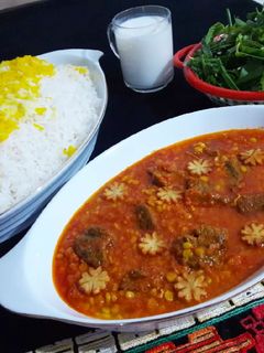 عکسی از دستور قیمه سیستانی 🌸 (خورش دوغ پای)
