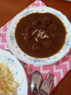 عکسی از دستور فسنجان با گوشت قلقلی (مناسب ناهار)