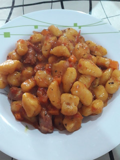 Una foto de Ñoquis de calabaza con salsa light