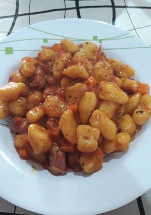 Una foto de Ñoquis de calabaza con salsa light