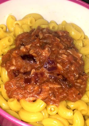 صورة لوصفة مكرونة بالتونة 🐟🍝