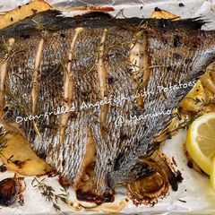 A picture of Oven-grilled Angelfish with Potatoes.
