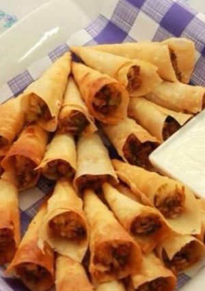 صورة لوصفة اقماع السولو بالدجاج 🌹🌹