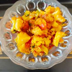 A picture of Veg Cauliflower with Potato sabzi.