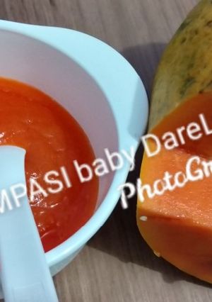 Foto resep MPASI Pure Pepaya California baby Darell 6mo