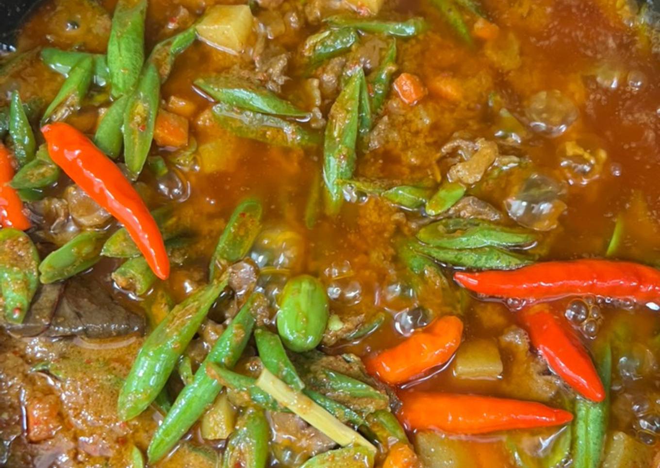 Sambal Goreng (ati ampela, buncis, kentang, wortel, pete)