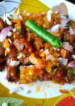 A picture of Bhindi manchurian.