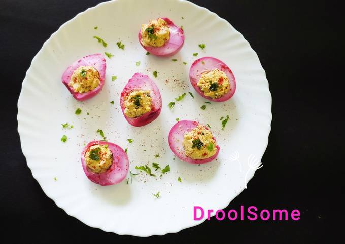Easiest Way to Prepare Super Quick Homemade Beetroot pickled deviled eggs