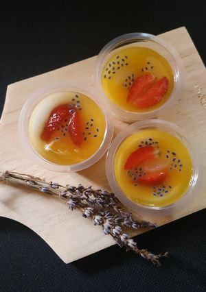 Foto resep Puding Susu Buah Kuah Jeruk Anti Gagal