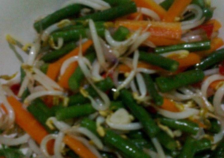Resep Tumis kacang panjang wortel dan toge Anti Gagal