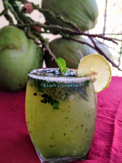 A picture of Refreshing Green tea, mint and coconut mocktail.