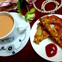 A picture of Shami kabab bread Sandwich 😊.