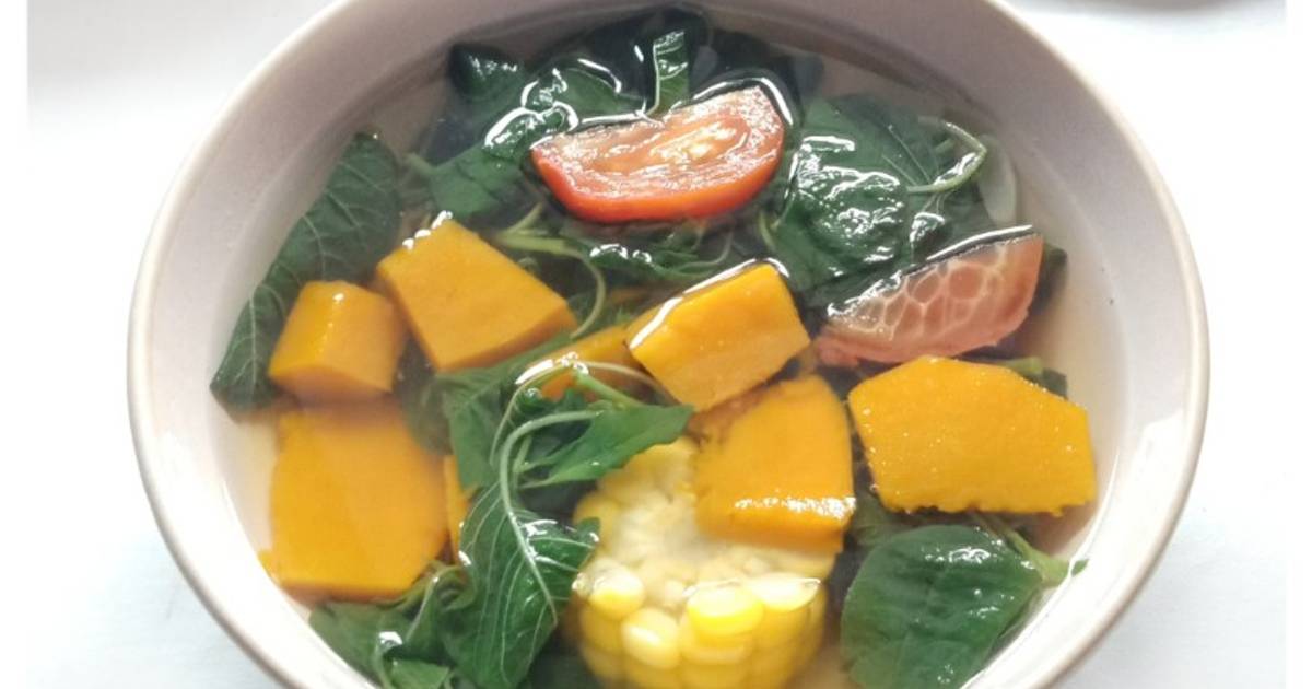 Sayur Bening Bayam dengan Labu Kuning