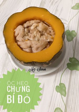 Hình của món Ăn dặm - Óc heo chưng bí đỏ.