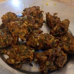 Cabbage and coriander leaves pokoda A picture of Cabbage and coriander leaves pokoda.
