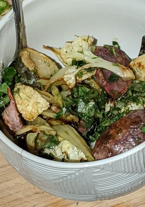 A picture of Roasted Cauliflower, Fennel & Radish Salad.