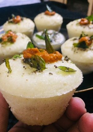 A picture of Stuffed Masala idli.