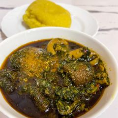 A picture of Afang Soup.