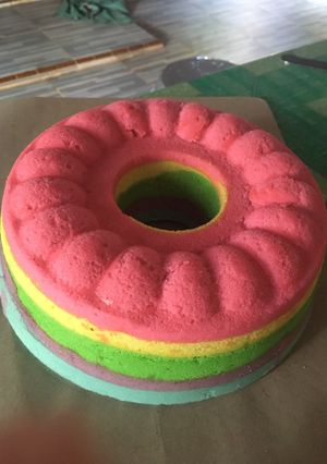 Foto resep Bolu Kukus Pelangi Tanpa Santan
