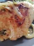 Pechuga rellena en salsa naranja