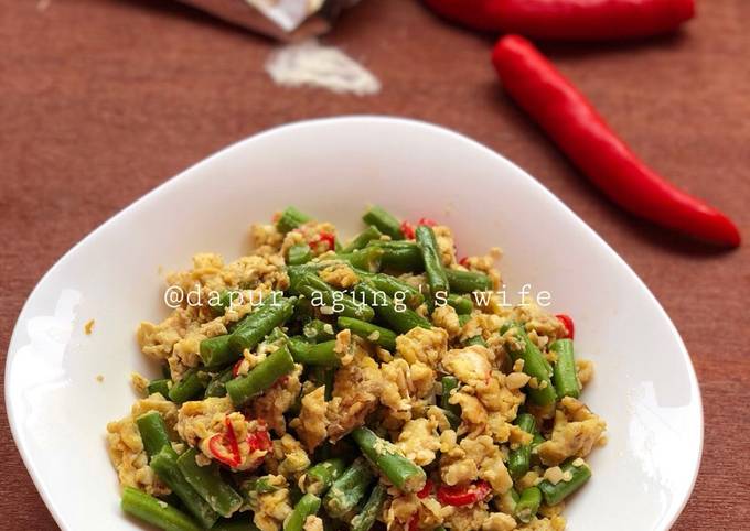 Resep Buncis orak-arik telor,enak,simpel,singkat yang Lezat Sekali