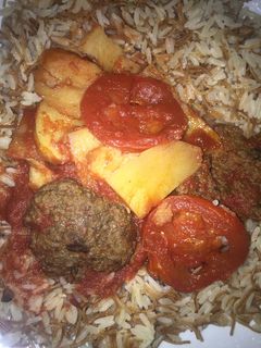 صورة لوصفة كفتة وبطاطا مع الارز(على الطريقة اللبنانية)