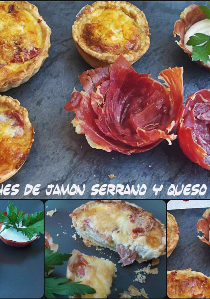 Una foto de Tartaletas de jamón serrano y queso manchego