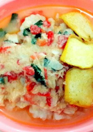 Foto resep MPASI "Sup tomat ayam dengan tahu goreng" (baby 10 month)