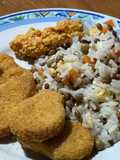 Ensalada Primavera Con lentejas, Arroz Y Nuggets 🍚🥕