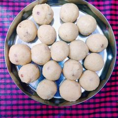 A picture of Diwali Special Rava Ladoo.