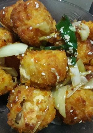 Foto resep Tahu goreng panir saus bombai mentega ala sausan