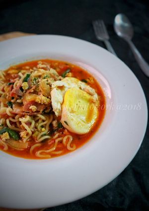 Foto resep Mie Becek Smoke Beef