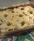 Tarta pizza de brócoli con muzzarella y masa integral