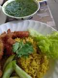 ข้าวหมกเห็ดฟางทอด(เจ)
