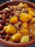 Cazuela de porotos de frutilla con vegetales
