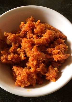 A picture of Traditional carrot halwa with khoya.