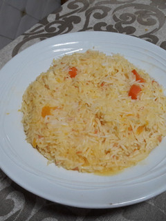Una foto de 🇮🇹Risotto de arroz basmati y calabaza vegano 🍚