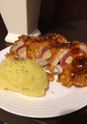 Foto resep Chicken Cordon Bleu with Mashed Potato