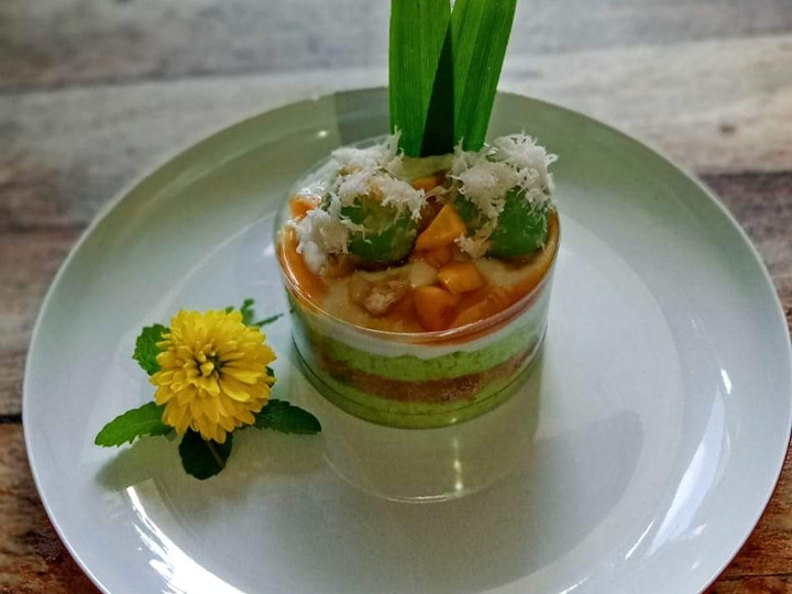 Langkah Mudah untuk Menyiapkan Klepon Cake in Jar with Jackfruit sauce, Bisa Manjain Lidah
