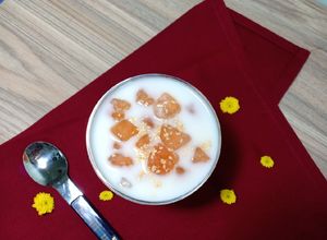 Hình của món Chè cùi bưởi cốt dừa.