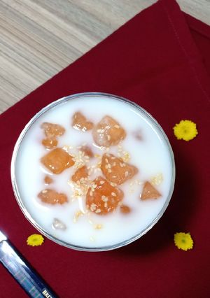 Hình của món Chè cùi bưởi cốt dừa.