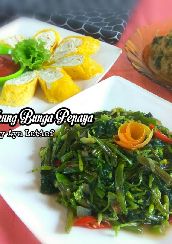 Foto resep Tumis Kangkung Bunga Pepaya