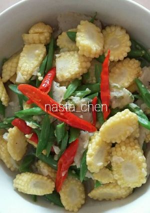 Foto resep Tumis buncis jagung muda