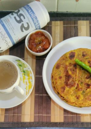 A picture of Leftover Khichdi paratha.