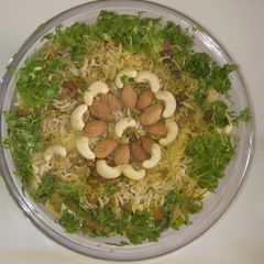 A picture of Veg dryfruit biryani.