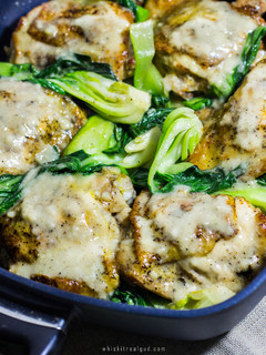 A picture of Smothered Chicken With Baby Bok Choy.